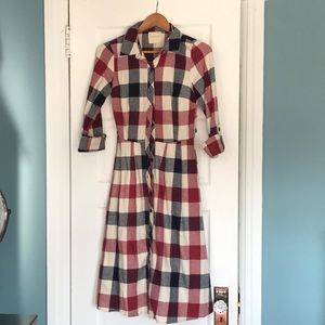 ModCloth Buffalo check button down shirt dress